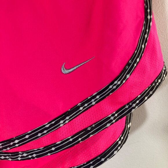 Womens Nike Dri Fit Running Shorts Swoosh Pink Black XL Polyester - Picture 3 of 7